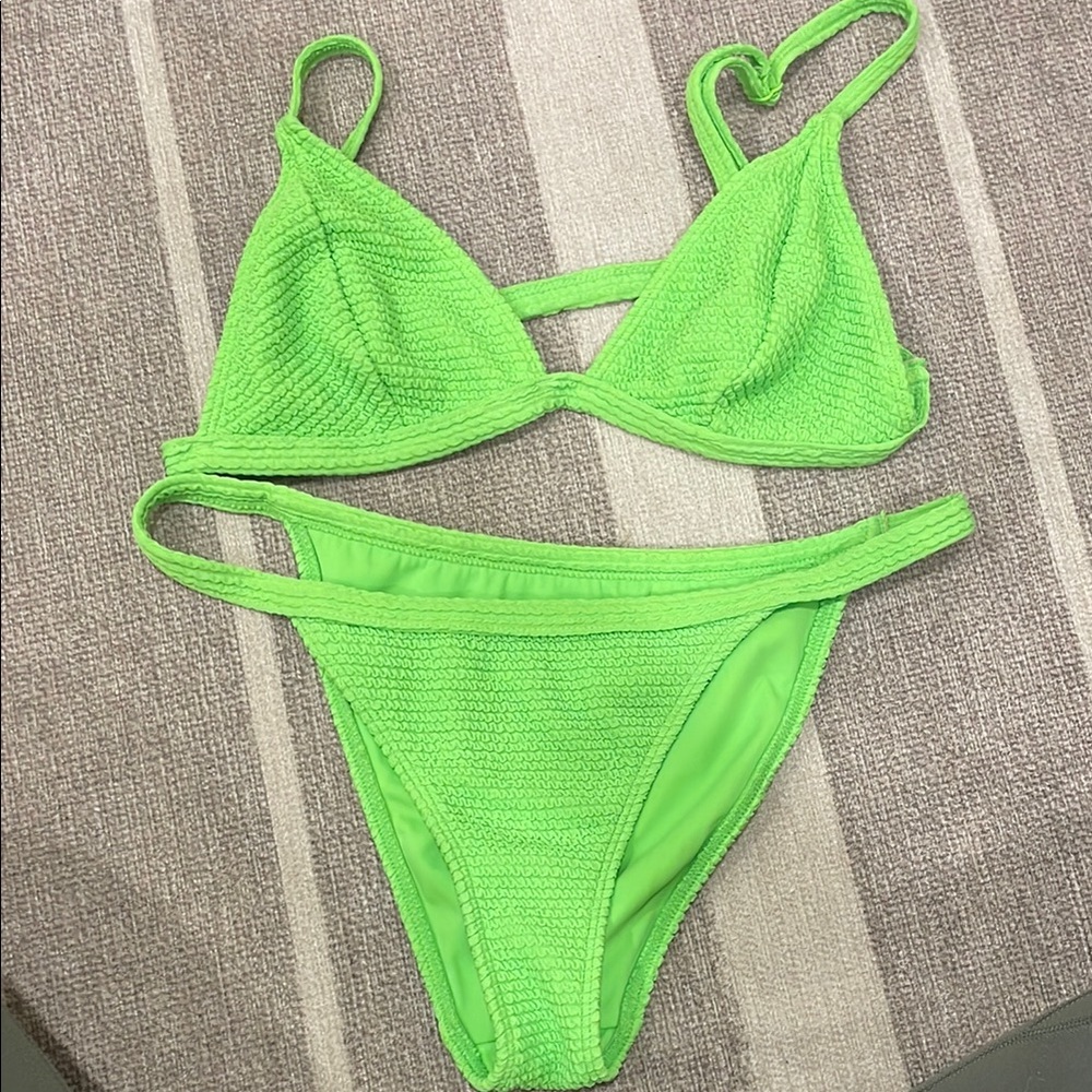 La Hearts Bright Green Swimwear Small